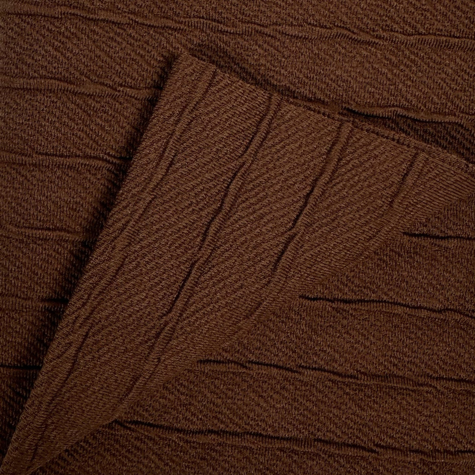 Brown Maxline Knit Fabric by Yard, Poly Spandex Stretch Bold Linear Vertical Rib Material GF 72