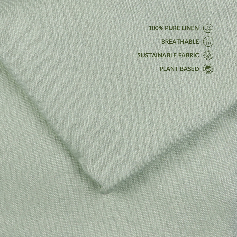 Soft Sage Green Linen Cloth Texture with Natural Organic Fiber Detail - GF 105