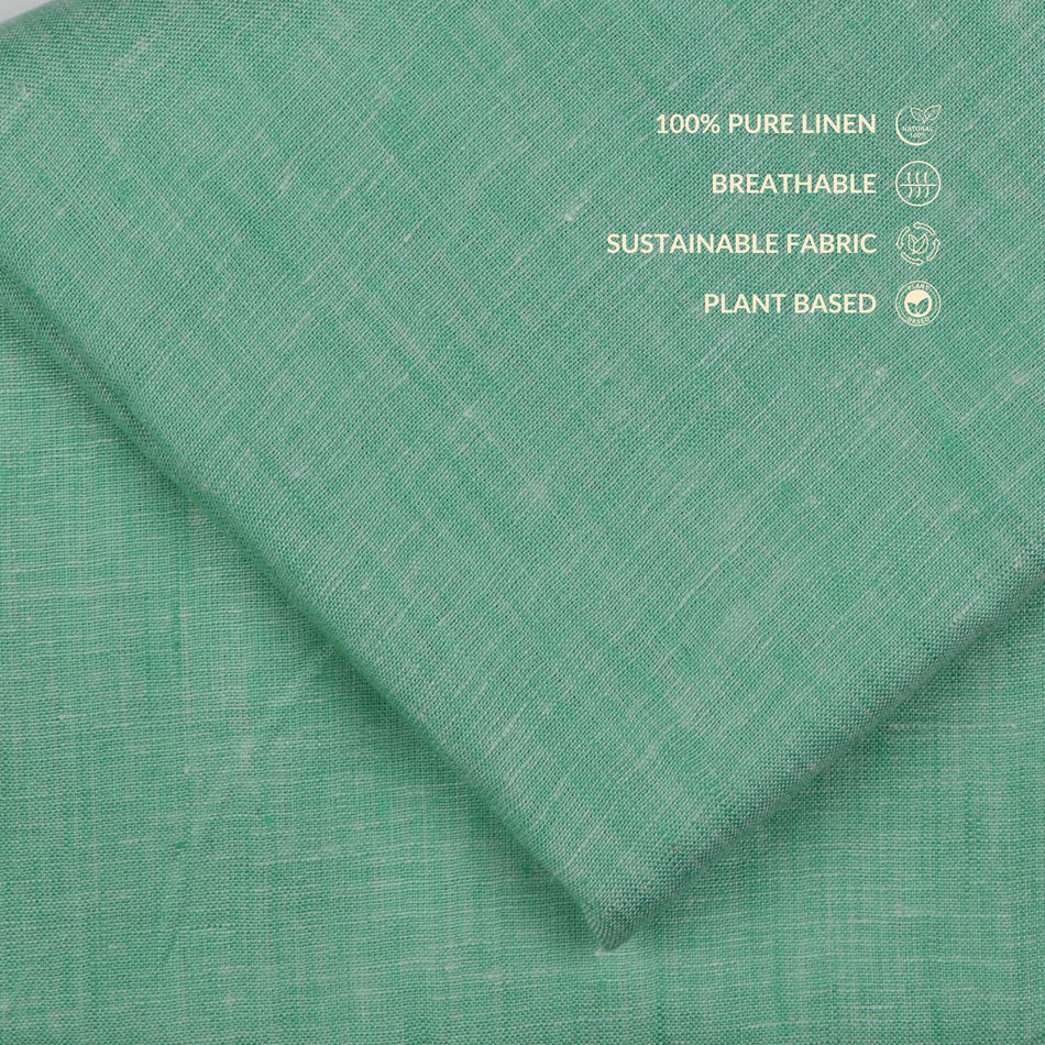 Soft Green Linen Cloth Texture with Organic Natural Fiber Pattern -  GF 117