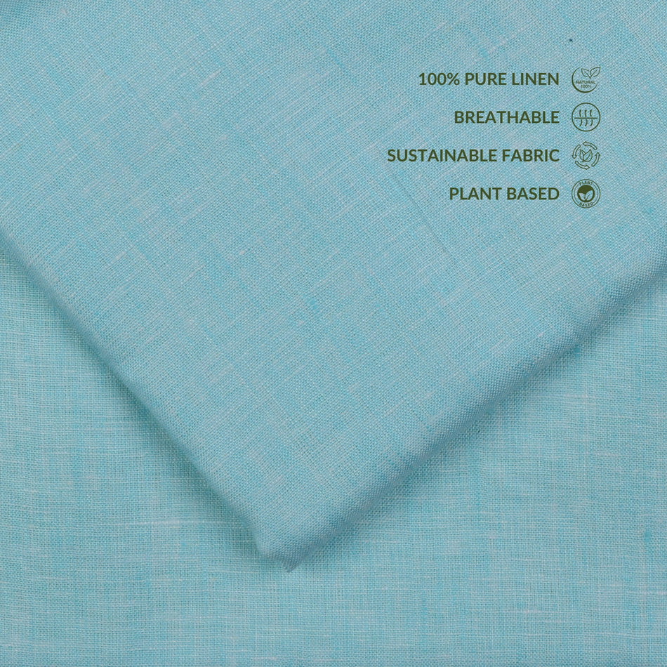Premium Light Blue Linen Fabric Texture Background with Natural Weave - GF 116