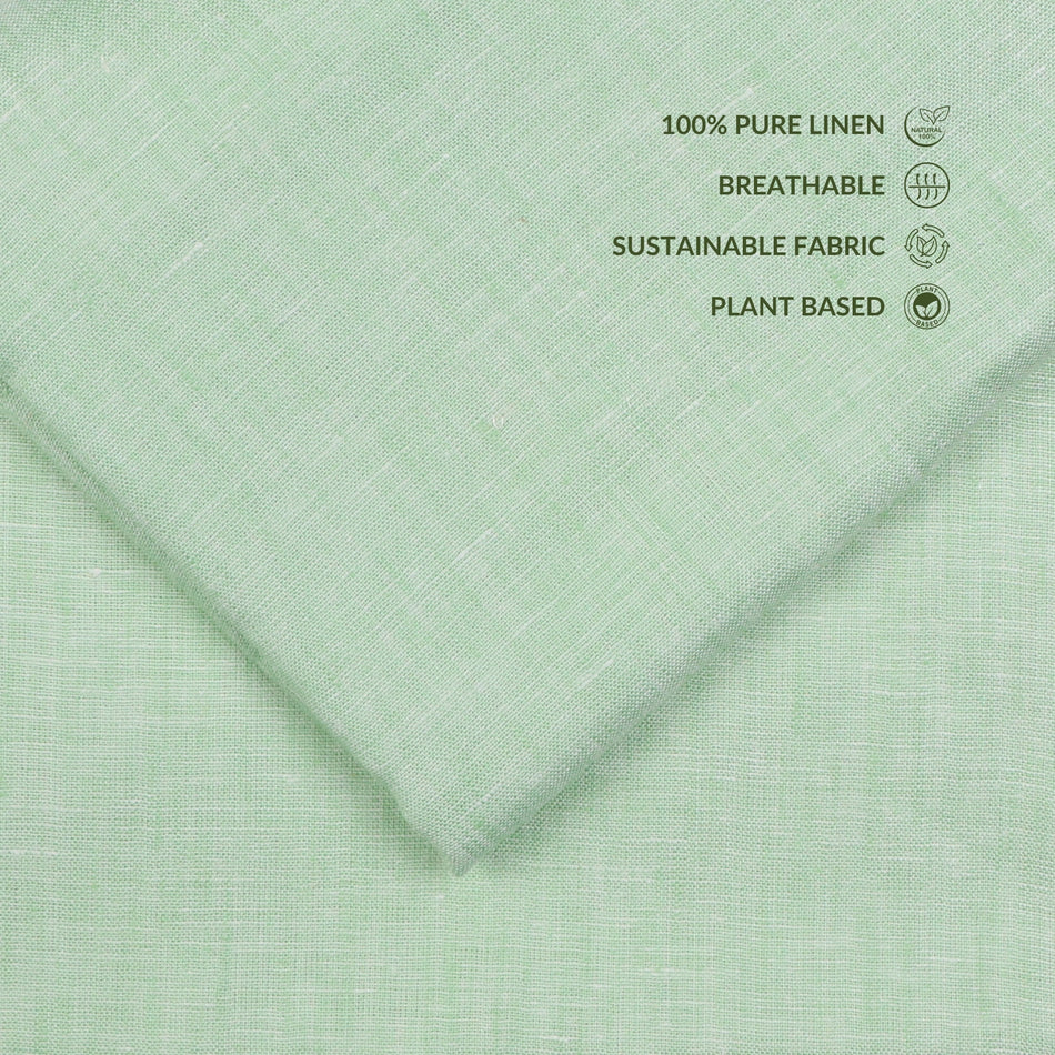 Premium Pure Linen Fabric - Mint Green GF 103