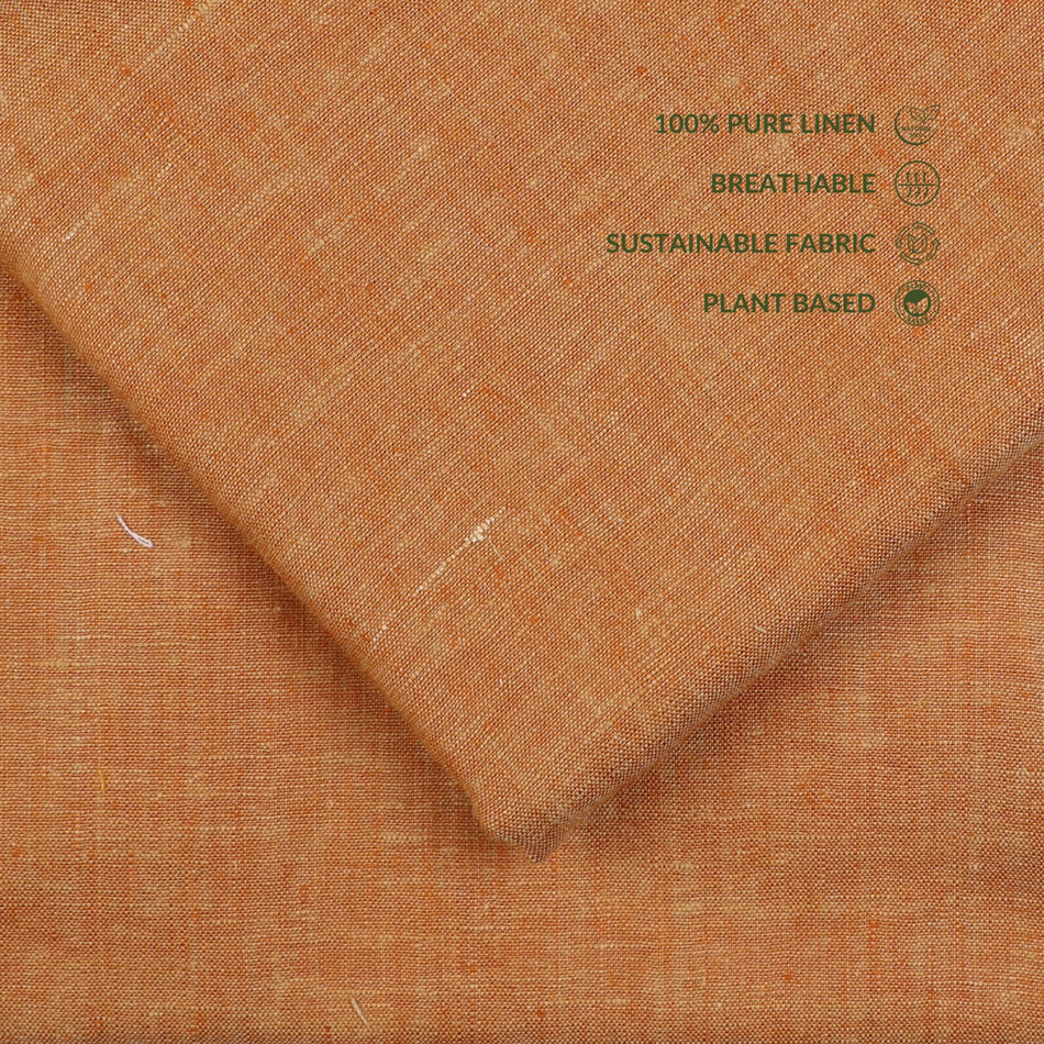 Premium Orange Linen Fabric Texture Background with Natural Weave Detail - GF 104
