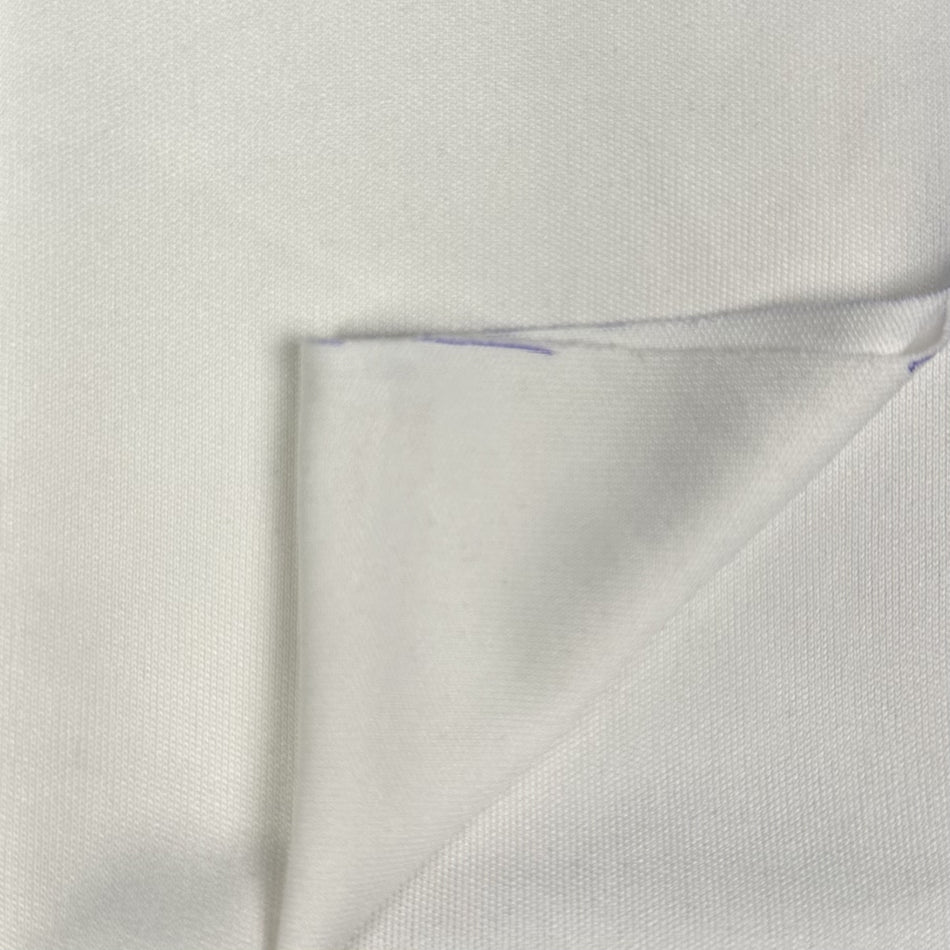 White Micro PP Knit Fabric by Yard | Soft Premium Stretch Fabric | Plain Apparel Fabric for T-Shirts, Sportswear, Dresses & Sewing Projects - GF 90