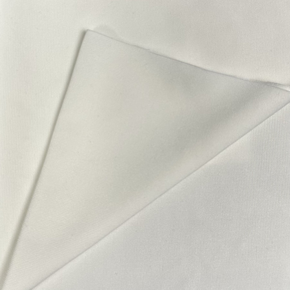 White Looper Knit Fabric by Yard, Poly Spandex High Stretch Micro Loop Material GF 59