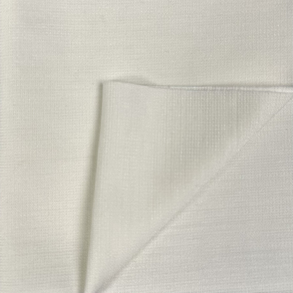 Off White Tensil Knit Fabric by Yard, Poly Spandex Stretch Smooth Luxury Material  GF 94