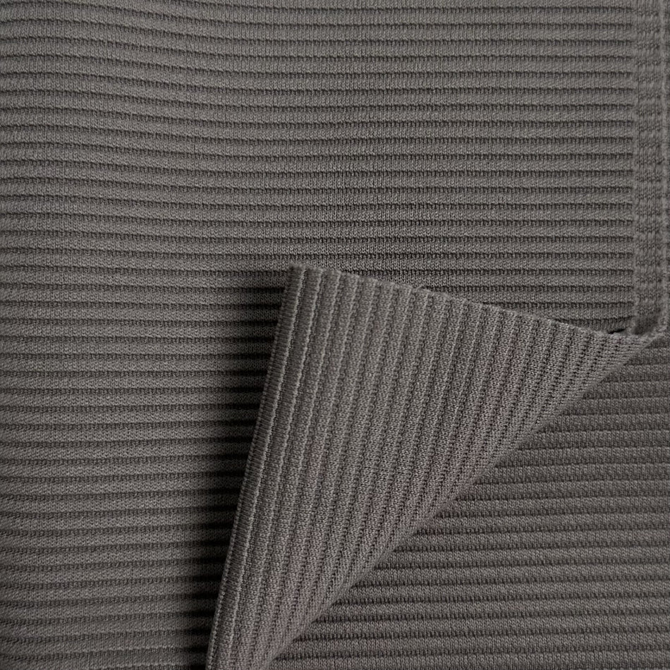 Grey Corduroy Knit Fabric by Yard | Ribbed Stretch Fabric | Soft Textured Fashion Fabric for Jackets, Tops & Sewing Projects - GF83
