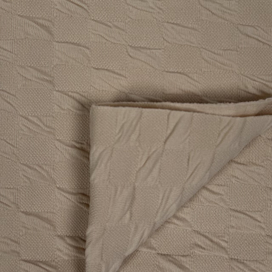 Beige Boxer Textured Knit Fabric by Yard | Premium Stretch Apparel Fabric | Soft Designer Fabric for Dresses, Tops &amp; Boutique Sewing&nbsp GF 95