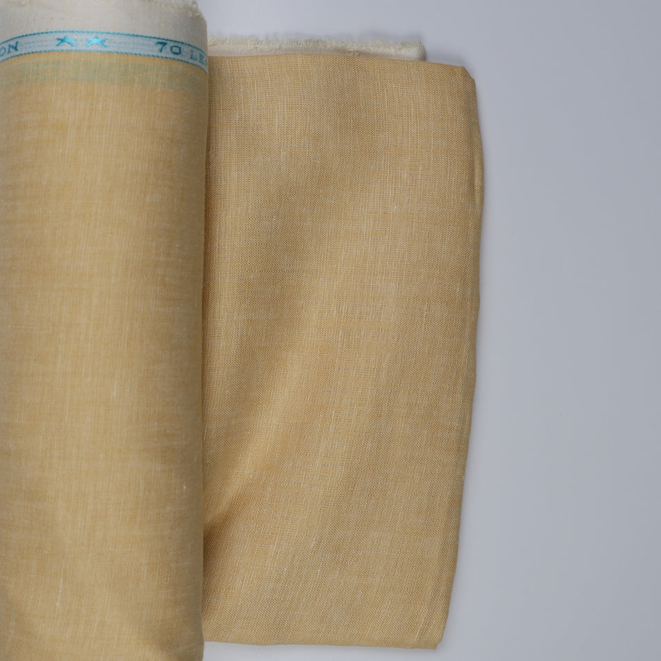 Natural Warm Beige Linen Fabric Surface with Fine Weave Detail - GF 115