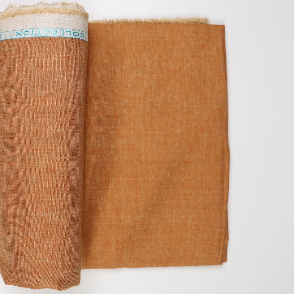 Premium Orange Linen Fabric Texture Background with Natural Weave Detail - GF 104