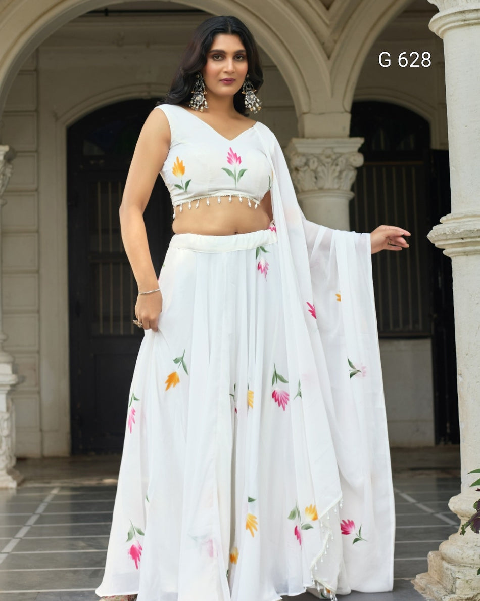 Graceful Floral Lehenga with Timeless Ethnic Appeal - G628