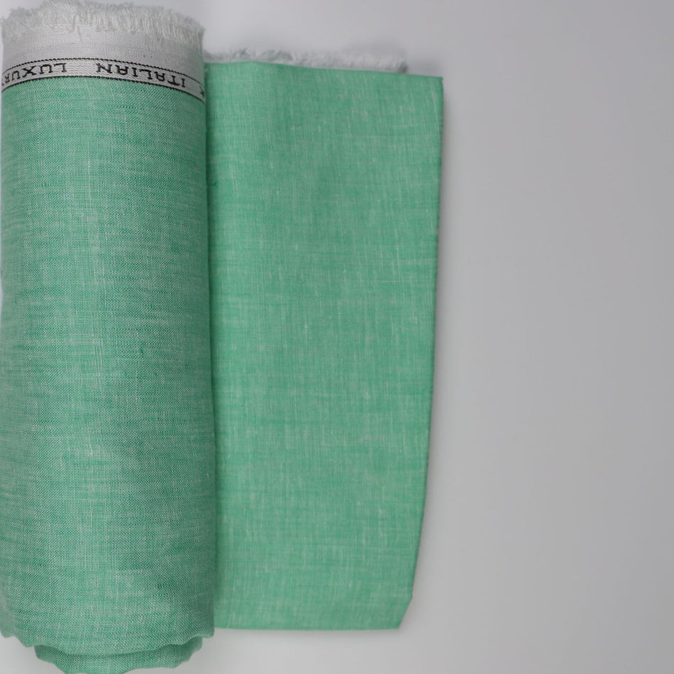 Soft Green Linen Cloth Texture with Organic Natural Fiber Pattern -  GF 117