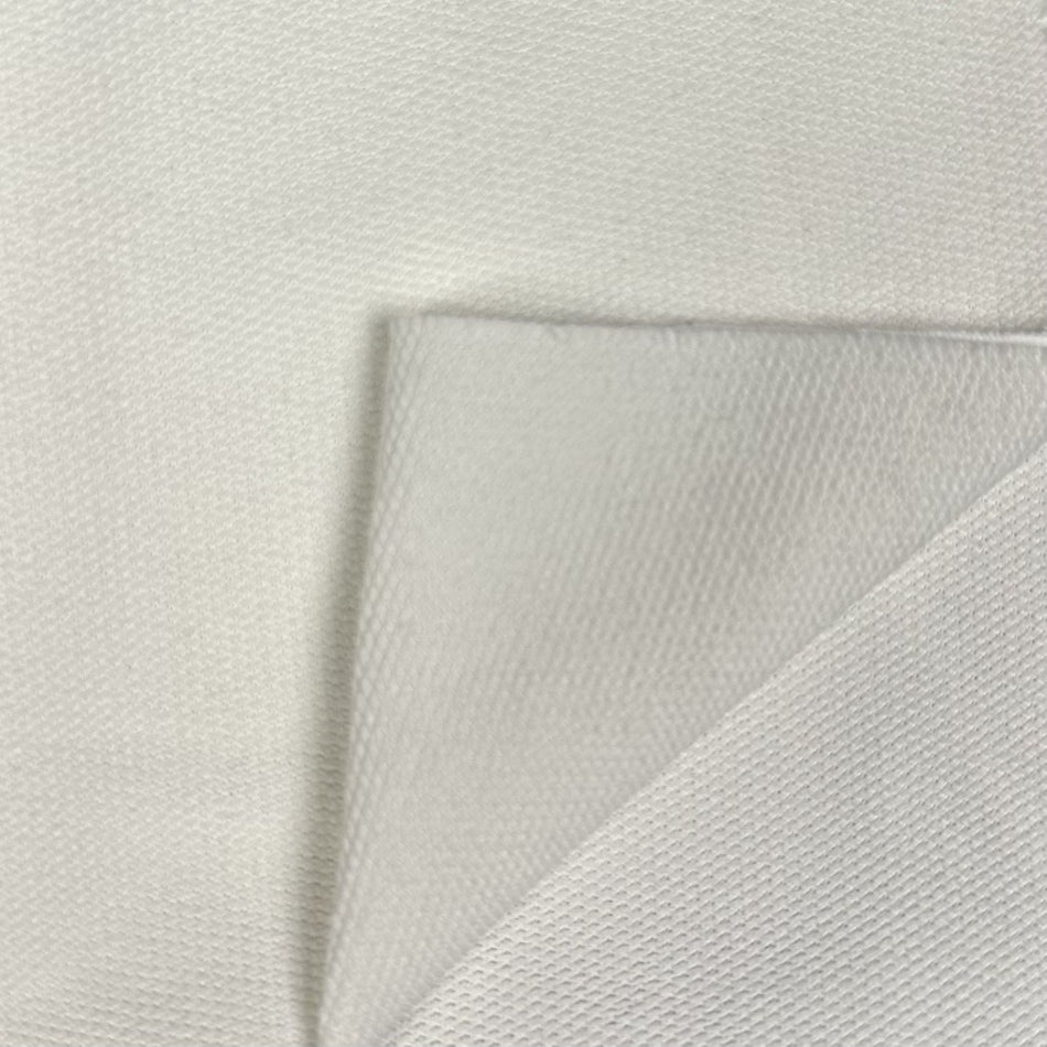 White Malai Knit Fabric by Yard, Poly Spandex Ultra Soft Stretch Material - GF 22