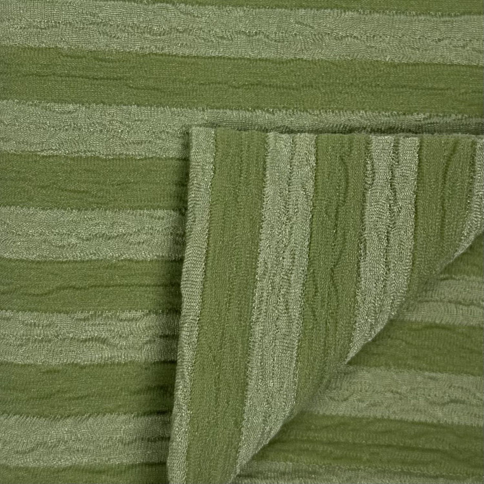 Green Rumble Textured Knit Fabric by Yard, Poly Spandex Stretch Digital Print Material  GF 13