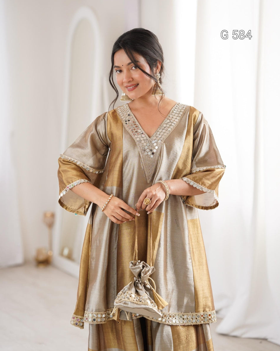Designer Top Bottom with Regal Embroidery - G 584