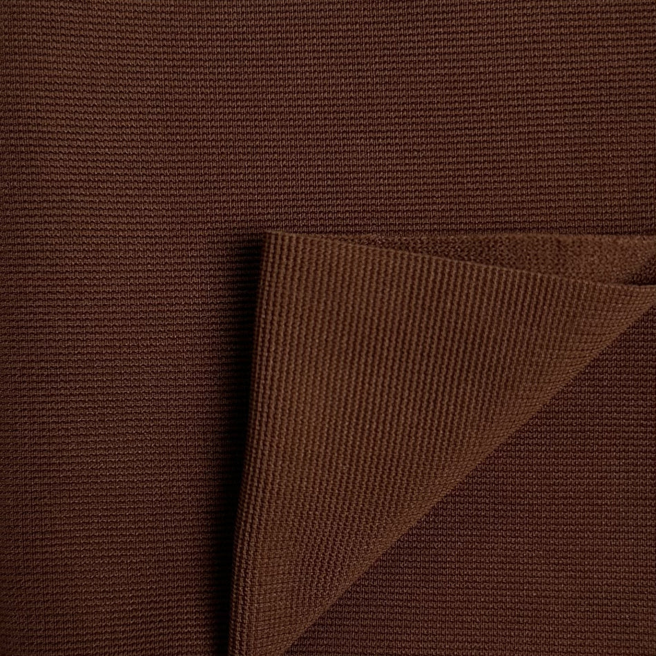 Brown Textured Knit Fabric by Yard, Poly Spandex Stretch Dimensional Material GF 34