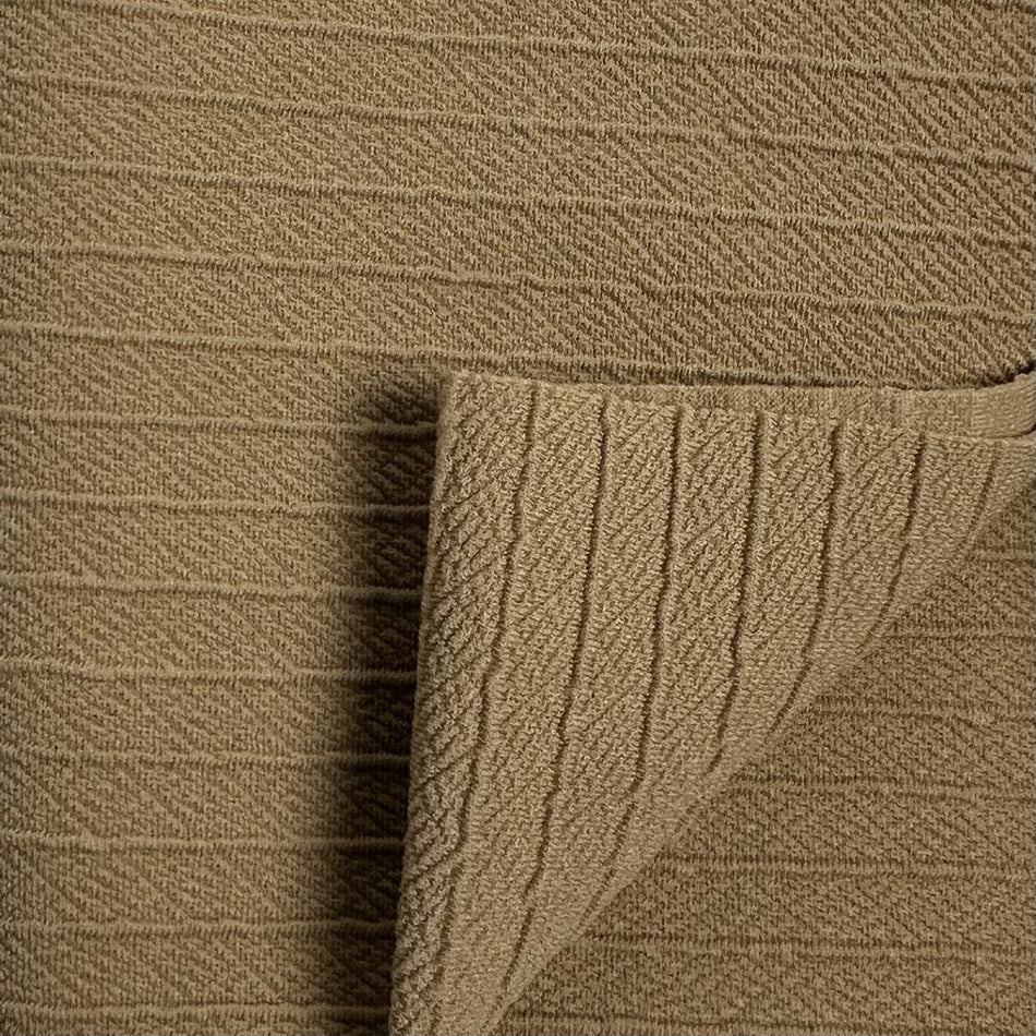 Brown V-Line Textured Knit Fabric by Yard, Poly Spandex Stretch Chevron Herringbone Material- GF 48