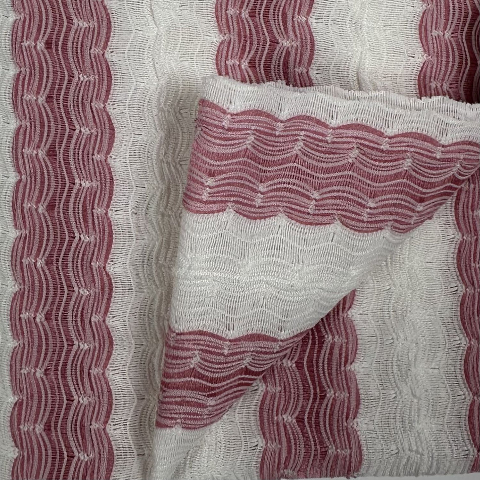 Ripple Textured Knit Fabric by Yard, Poly Spandex Stretch Digital Print Waves Material- GF 19