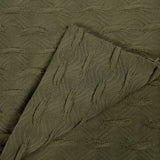 Premium Olive Green Puph Butti Plain Fabric - GF 14