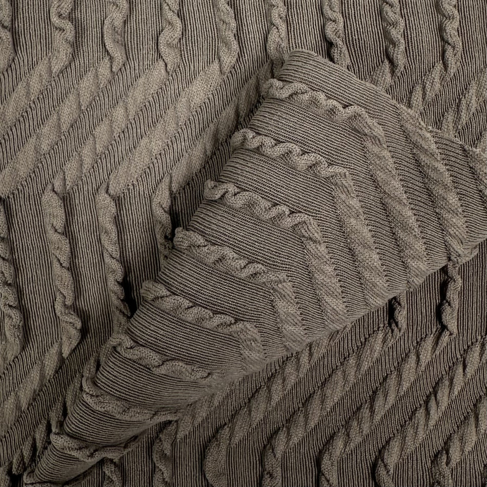 Taupe Surf JQ Textured Knit Fabric by Yard | Premium Cable Pattern Stretch Fabric | Soft Apparel Fabric for Dresses, Tops &amp; Boutique Sewing&nbsp;