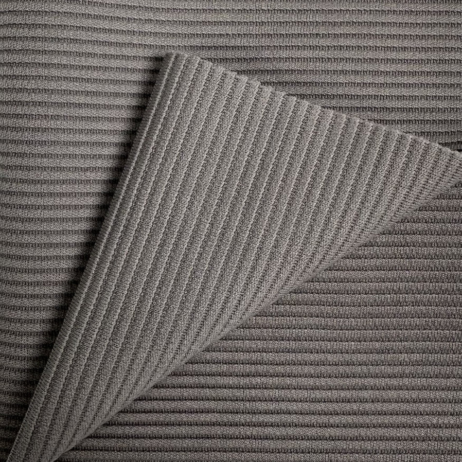 Grey Corduroy Knit Fabric by Yard | Ribbed Stretch Fabric | Soft Textured Fashion Fabric for Jackets, Tops & Sewing Projects - GF83