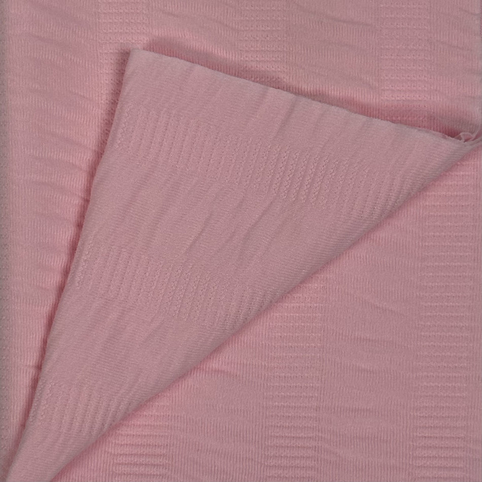 Pink Rani Frill Knit Fabric by Yard | Soft Stretch Textured Fashion Fabric | Designer Rib Fabric for Dresses, Tops & Boutique Sewing - GF 87