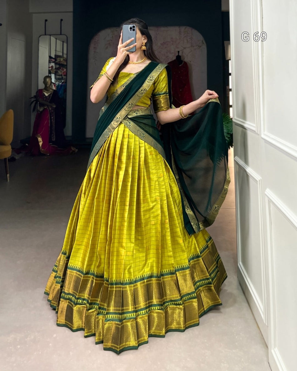 Cotton Silk Lehenga with Weaving Work & Paithani Concept – G 69