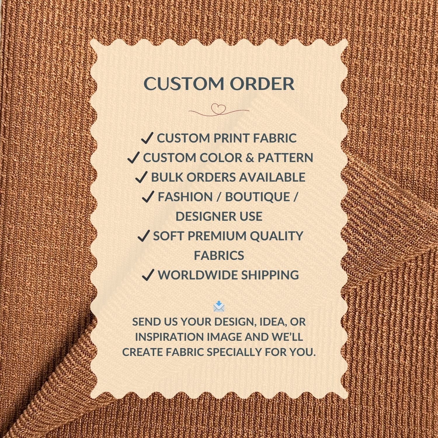 Camel Brown Zip Zip Knit Fabric by Yard, Poly Spandex Stretch