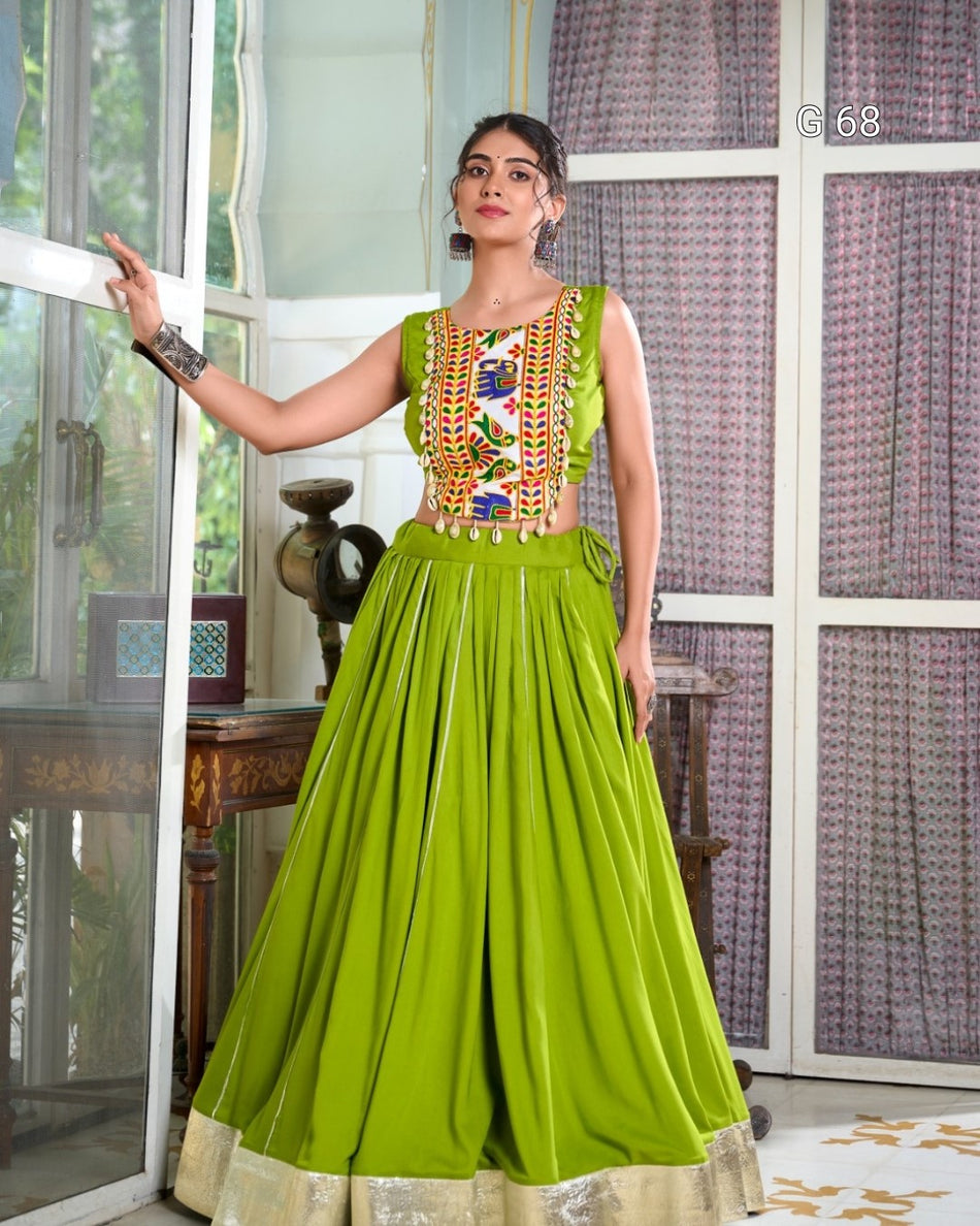 Rayon Lehenga with Lace Border & Gotta Patti Touch Up – G68