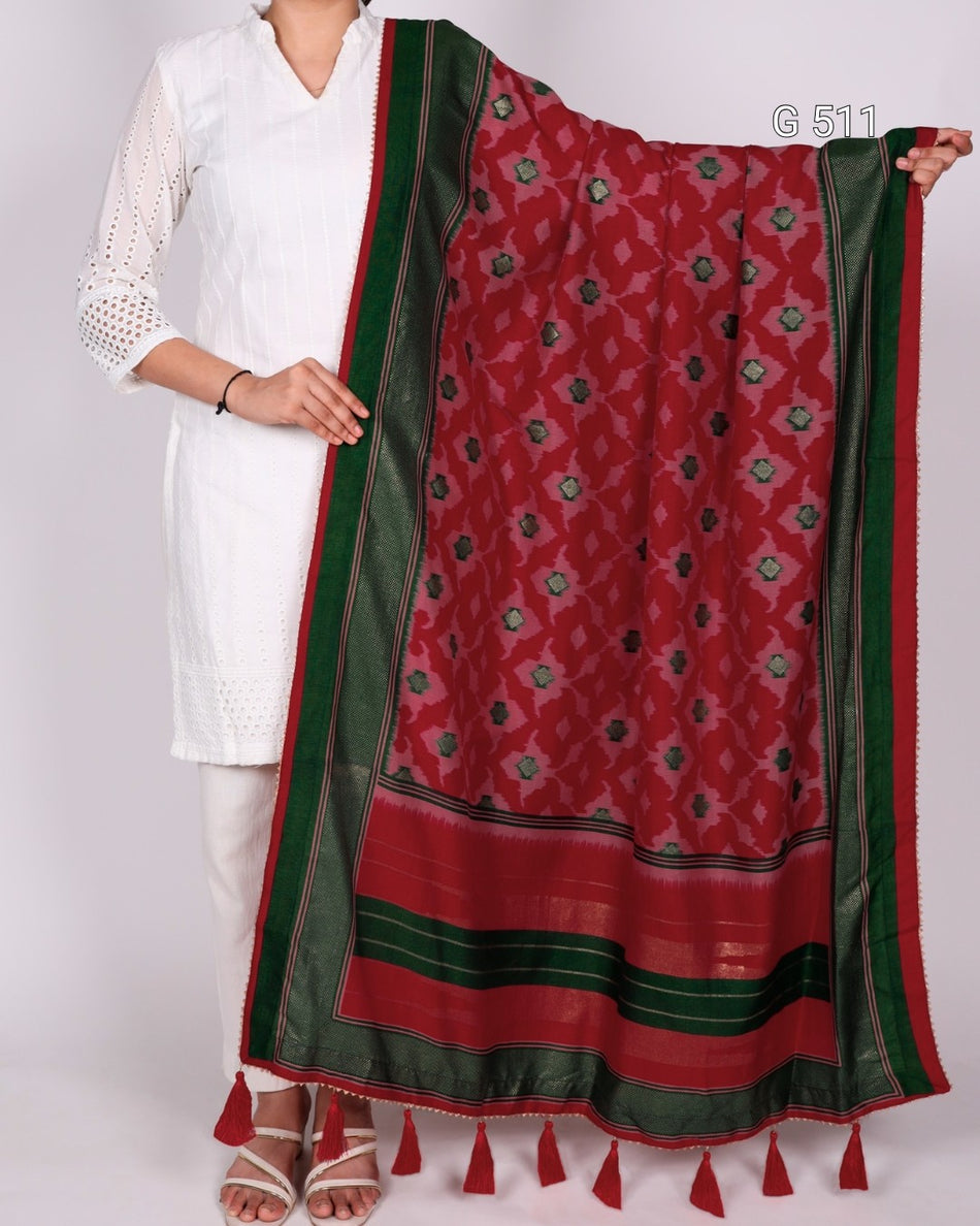 Tasar Silk Dupatta with Elegant Graceful Appeal - G 511