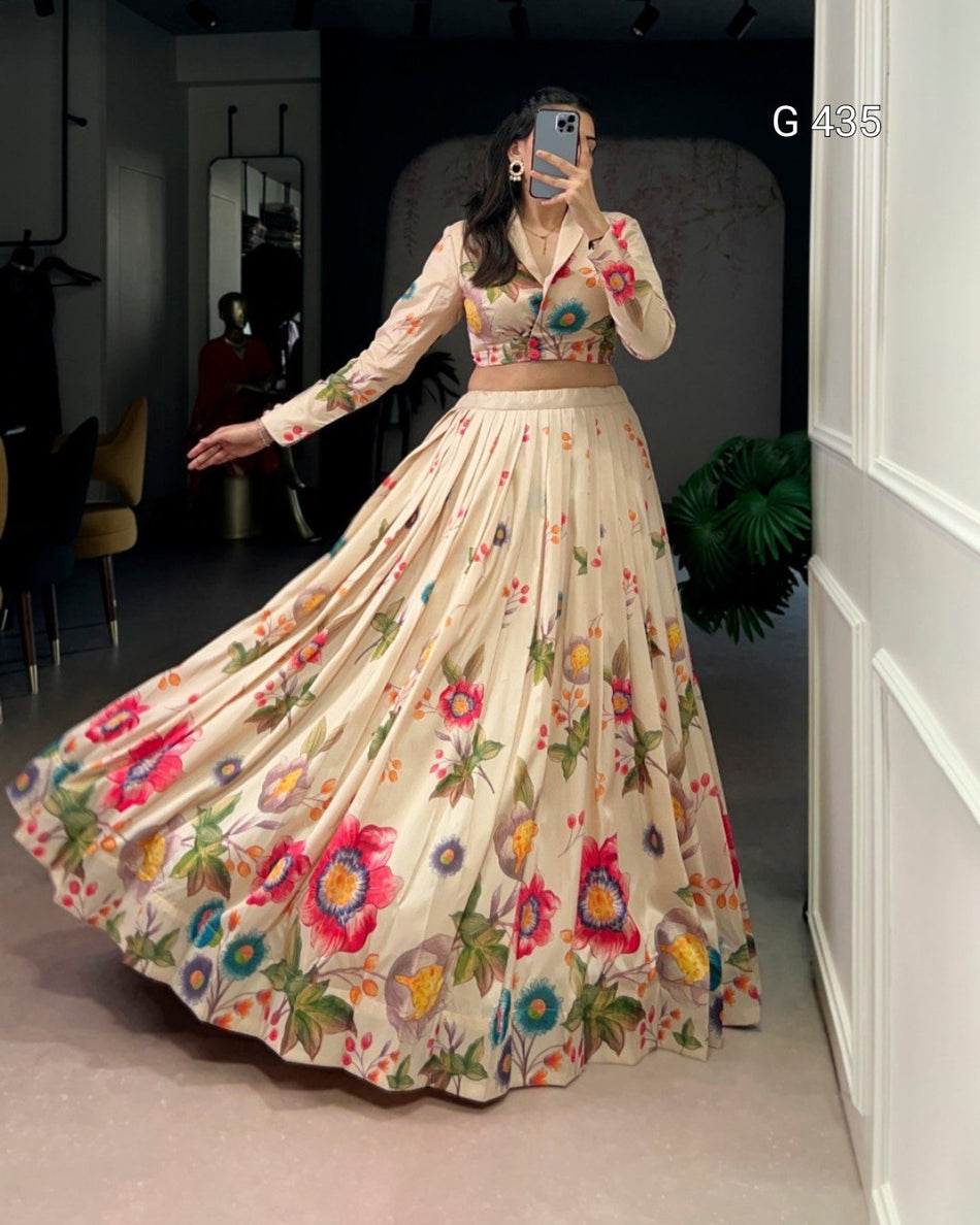 Floral Embroidered A-Line Dress for Women - G 435
