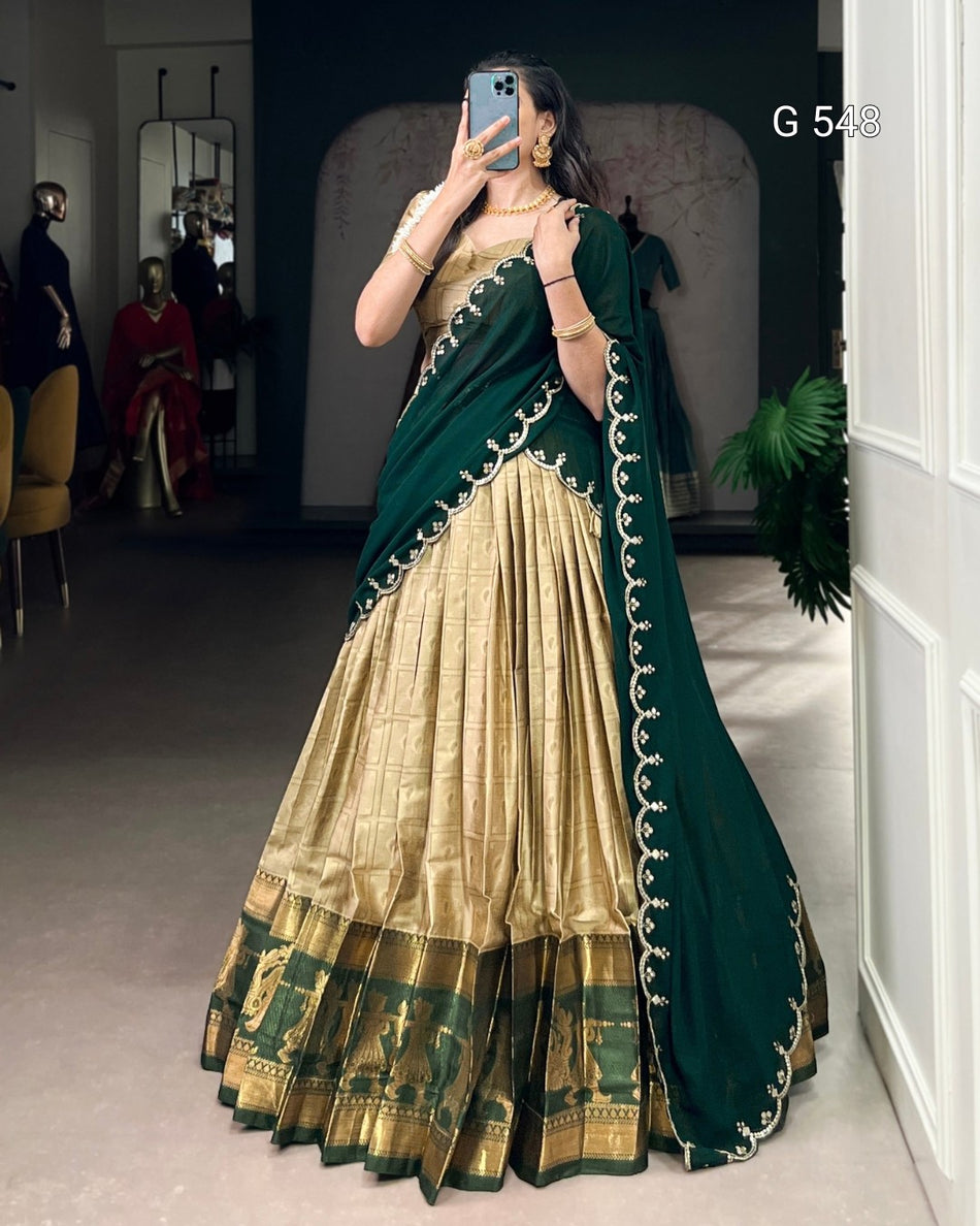 Graceful Poly Cotton Lehenga with Heritage Charm - G 548