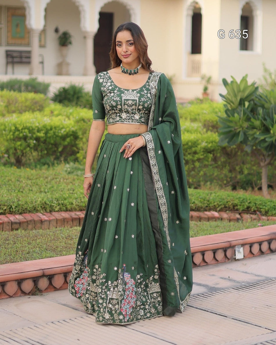 Stylish Embroidered Lehenga with Royal Ethnic Charm - G 635