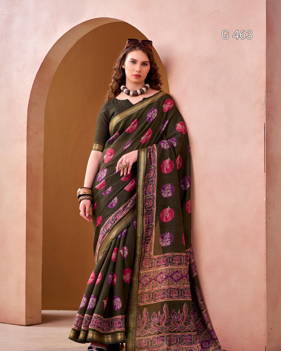 Graceful PV Chanderi Sarees with Lightweight Feel - G 463