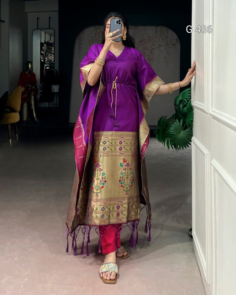 Elegant Jacquard Kaftans for Stylish Everyday Wear - G 486