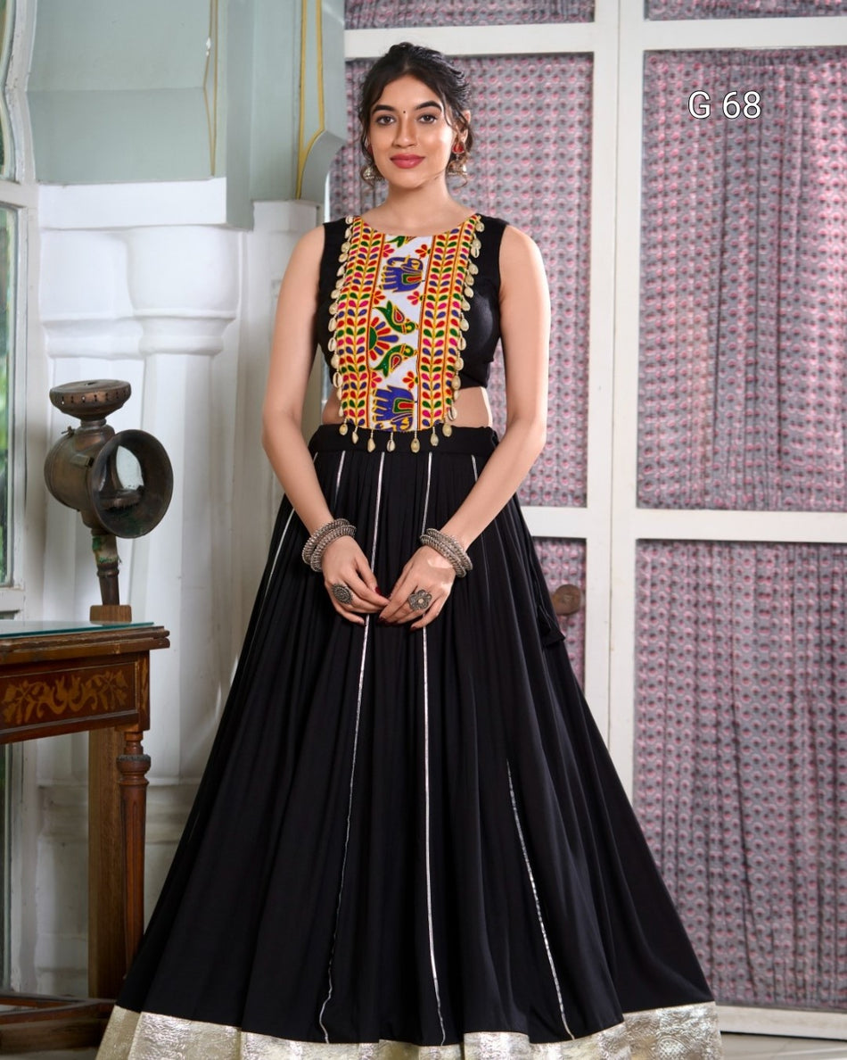 Rayon Lehenga with Lace Border & Gotta Patti Touch Up – G68