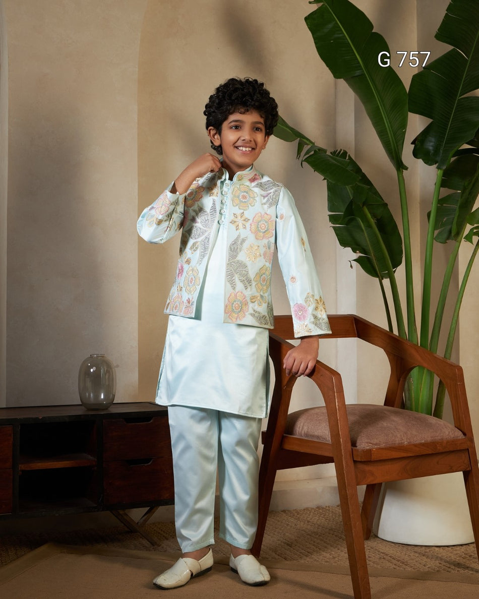 Premium Kids Kurta Set with Bottom - G 757