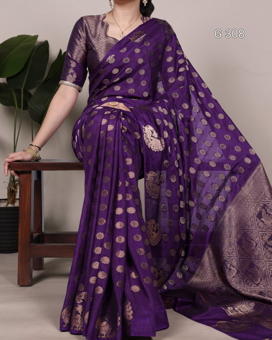 Roop Silk Saree with Zari Weaving Work – G 308 Pink