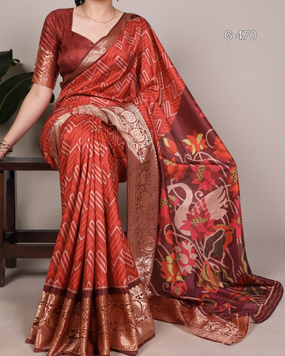 Premium Tussar Silk Sarees with Smooth Finish - G 470