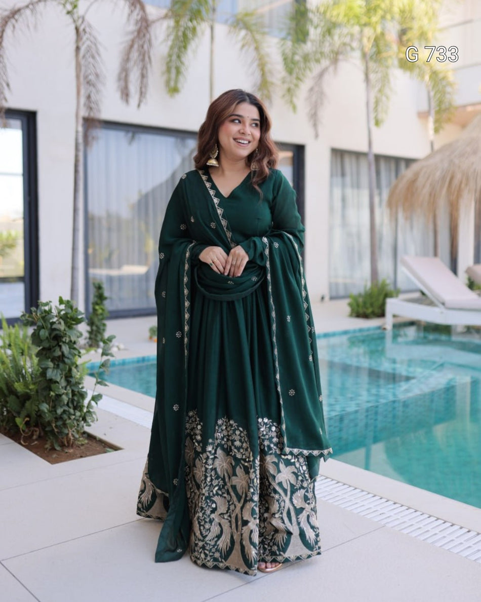 Premium Ethnic Gown with Timeless Festive Elegance G 733