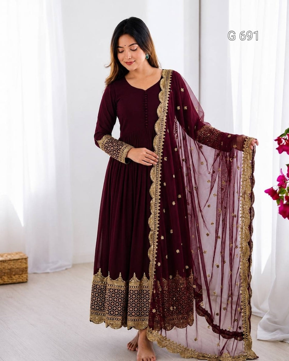 Luxurious Sequence Work Anarkali with Ethnic Charm - G 691