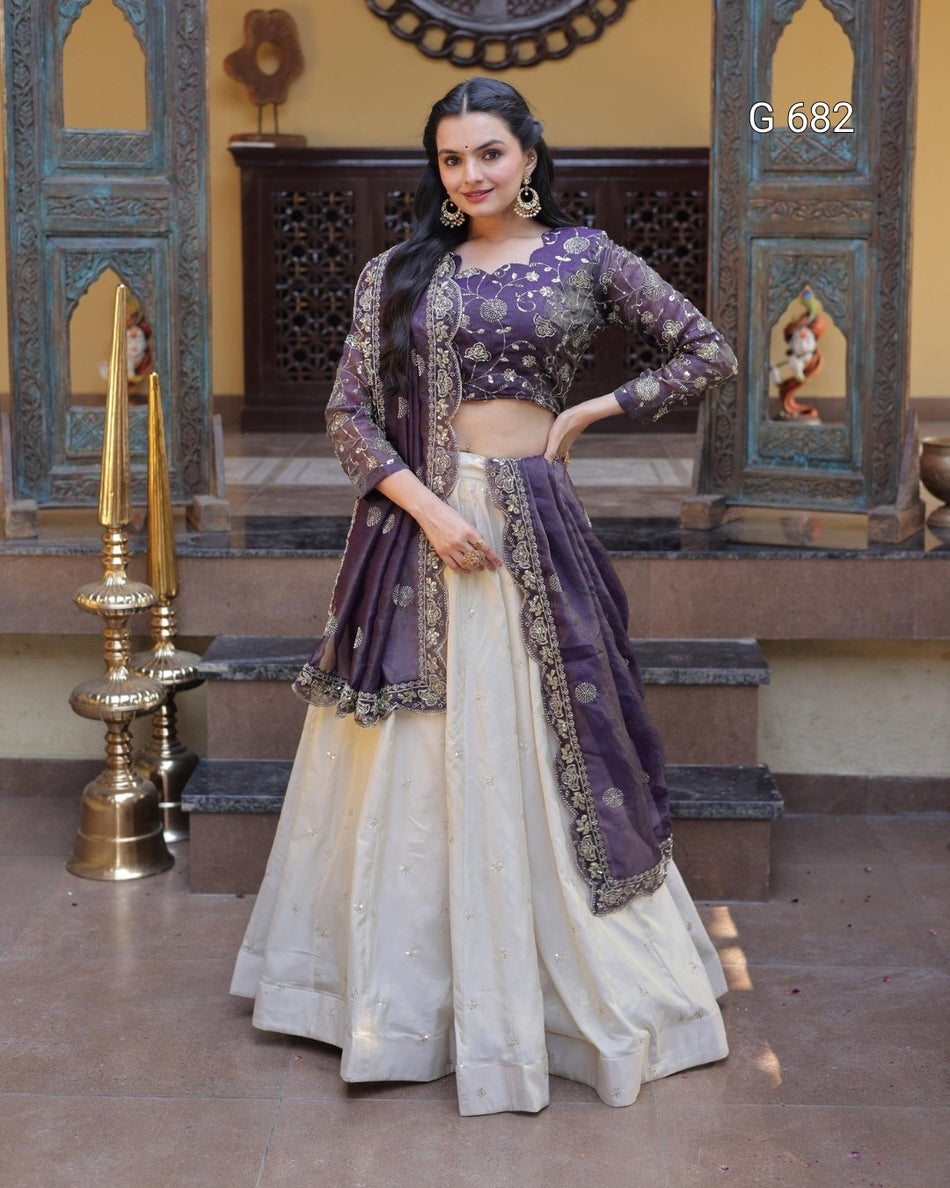 Trendy Designer Lehenga with Rich Embroidery G 682
