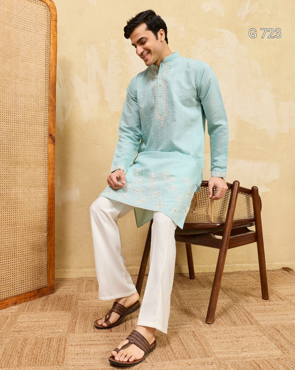 Festive Special Men’s Embroidered Kurta Collection - G 723