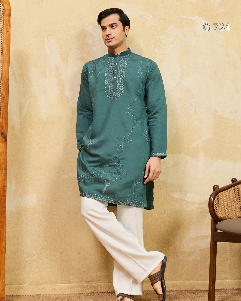 Graceful Ethnic Kurta with Timeless Festive Charm - G 724