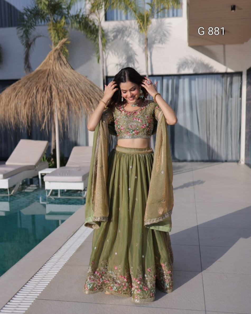 Designer Embroidery Work Lehenga Choli G 881
