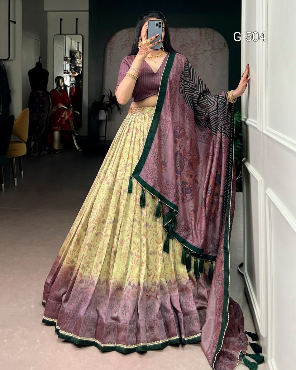 Elegant Vichitra Silk Lehenga with Modern Festive Touch - G 504