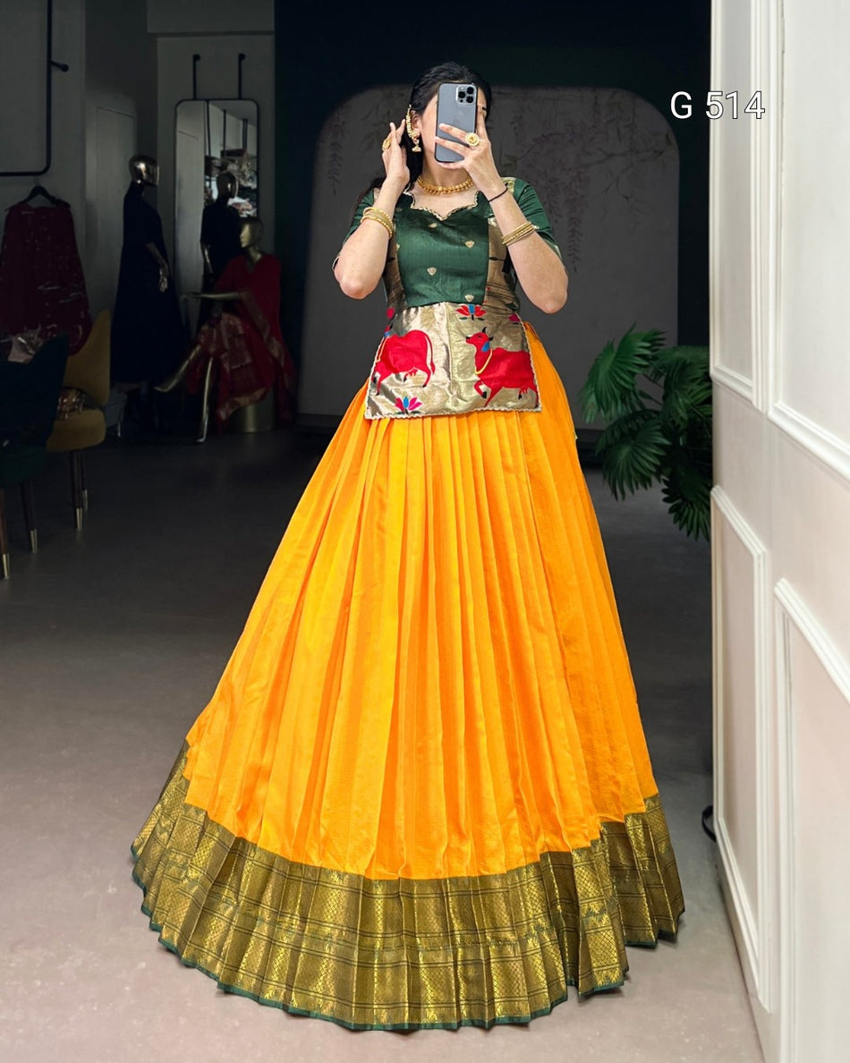Premium Jacquard Lehenga with Modern Traditional Fusion - G 514