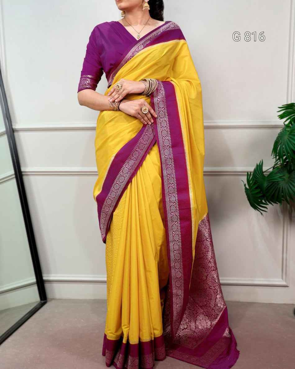 Classic Mysore Crepe Saree with Timeless Elegance G 816