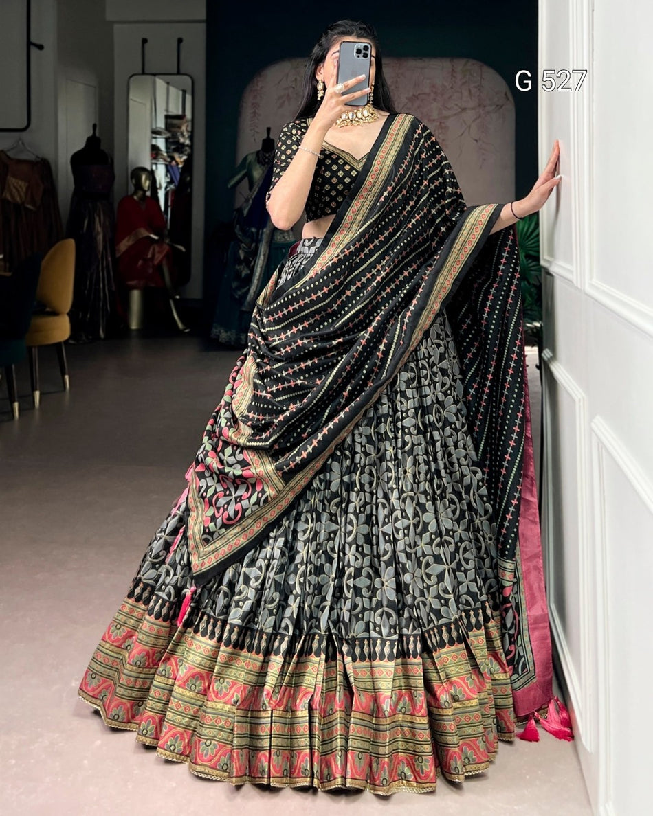 Beautiful Tasar Silk Lehenga for Festive Occasions - G 527