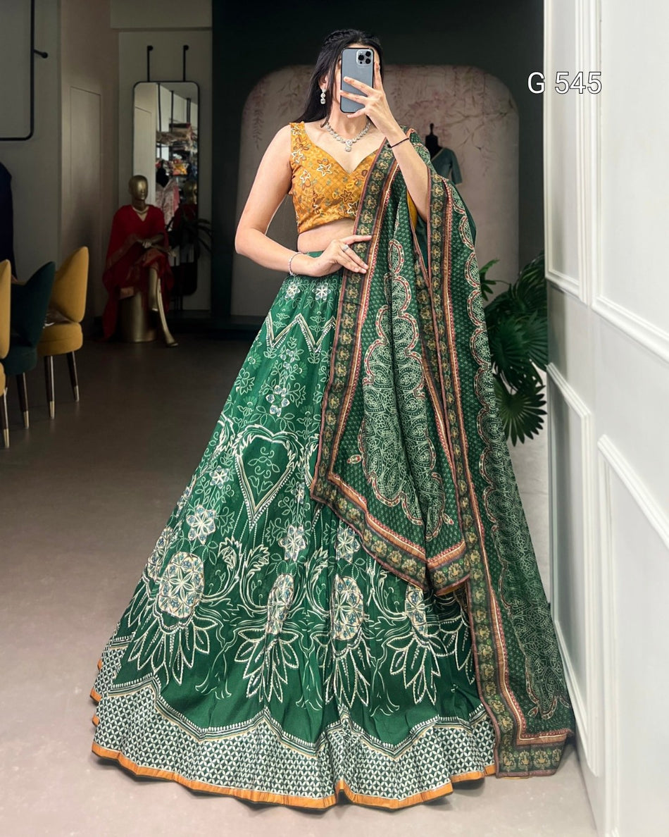 Designer Vaishali Silk Lehenga with Elegant Detailing - G 545