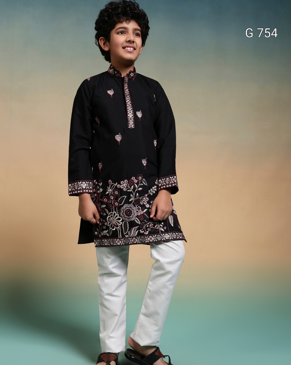 Kids Premium Kurta Pant Set for Boys | Festive Ethnic Wear Collection - G 754